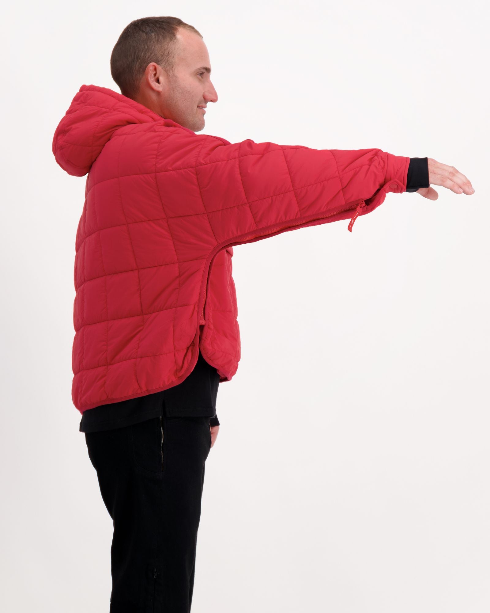 Good for nothing red on sale puffer jacket