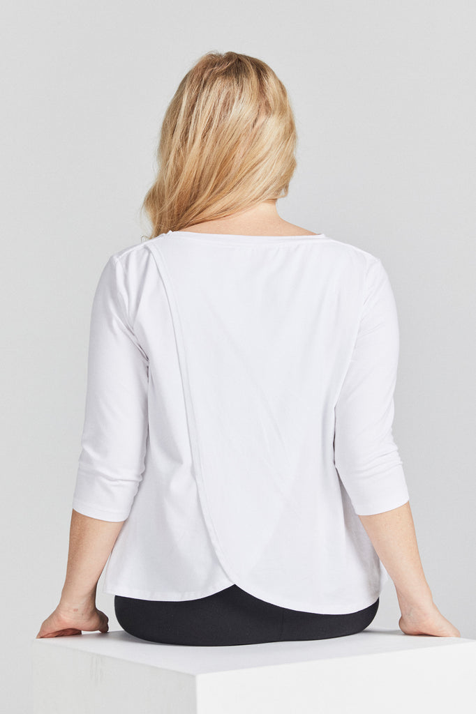 3/4 Sleeve Leaf Back T-Shirt - Christina Stephens