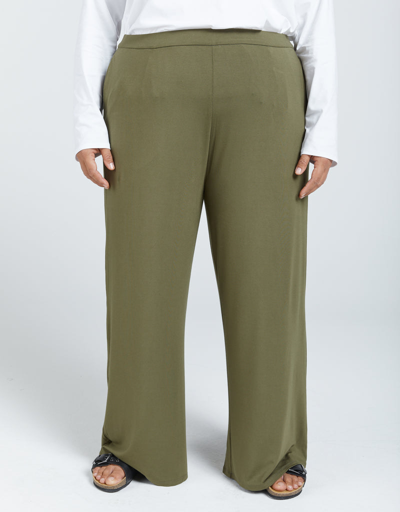 Wide Leg Pant - Khaki - Christina Stephens