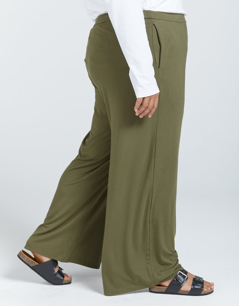 Wide Leg Pant - Khaki - Christina Stephens