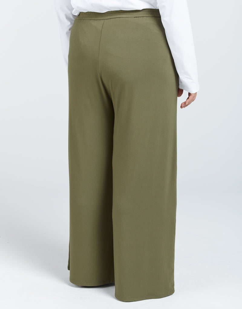 Wide Leg Pant - Khaki - Christina Stephens