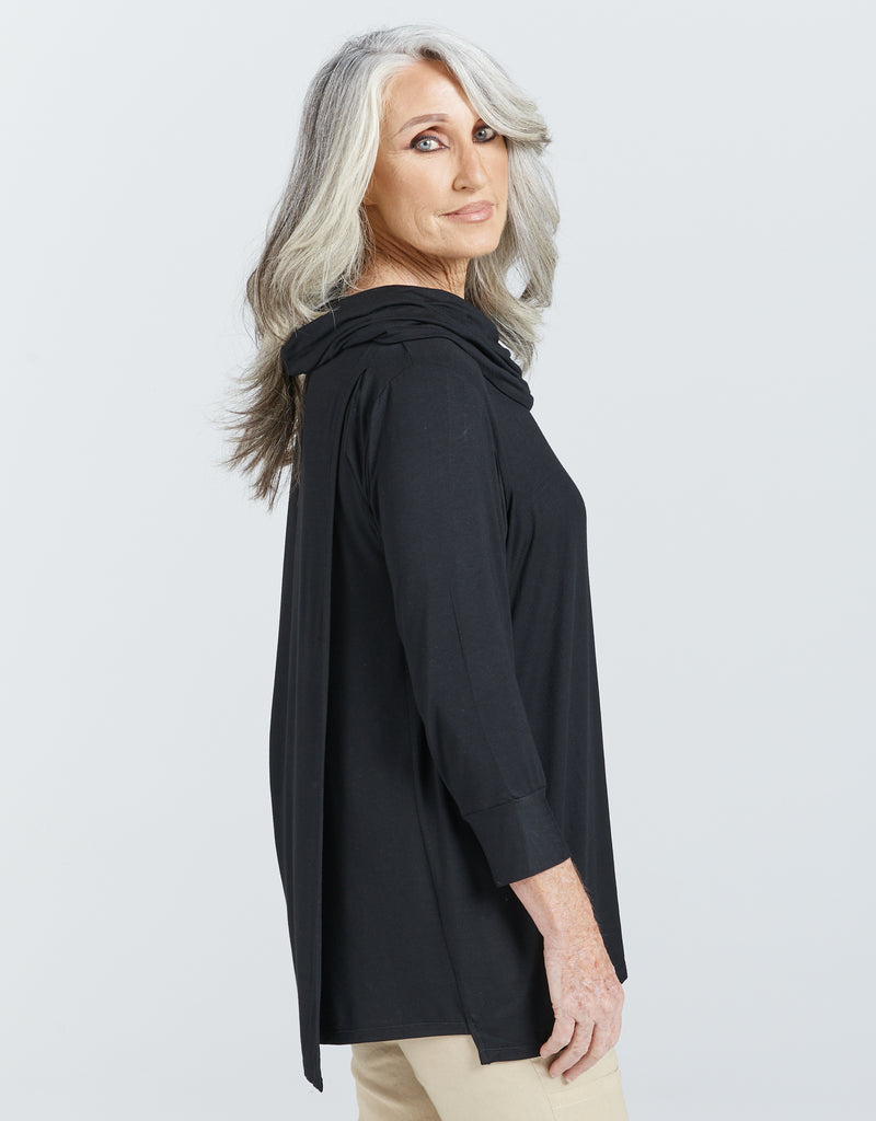 Cowl Neck Leaf Back Top - Christina Stephens